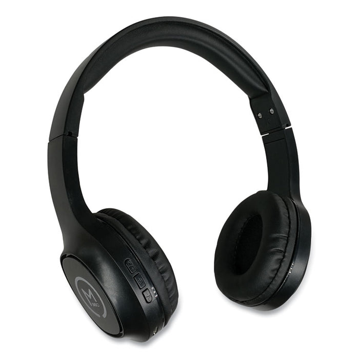 TREMORS Stereo Wireless Headphones with Microphone, 3 ft Cord, Black