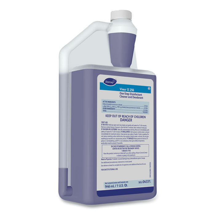 Virex II 256 One-Step Disinfectant Cleaner Deodorant, Mint Scent, 32 oz Bottle,6/Crtn