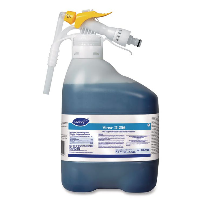 Virex II 256 One-Step Disinfectant Cleaner Deodorant, Mint Scent, 5.3 qt Bottle