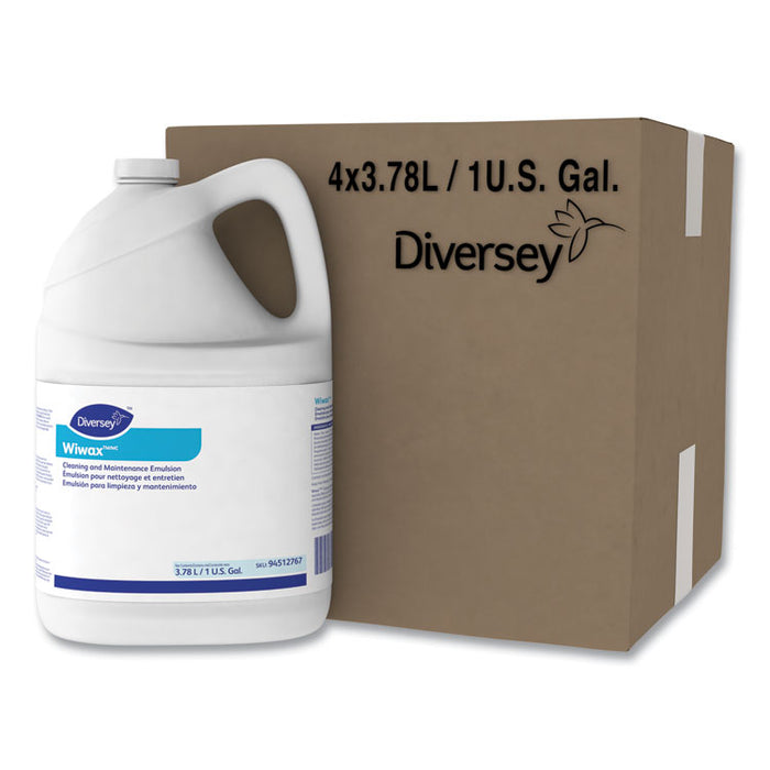 Wiwax Cleaning and Maintenance Solution, Unscented, 1 gal Bottle, 4/Carton