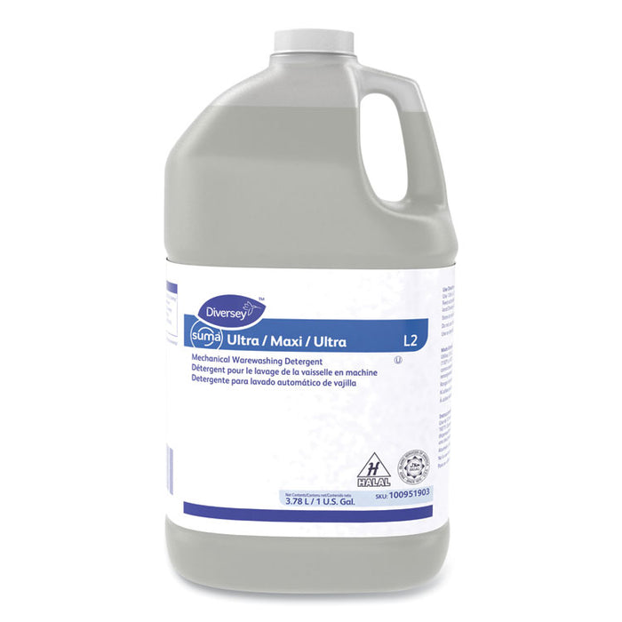 Suma Ultra Mechanical Warewashing Detergent, 1 gal Jug, 4/Carton