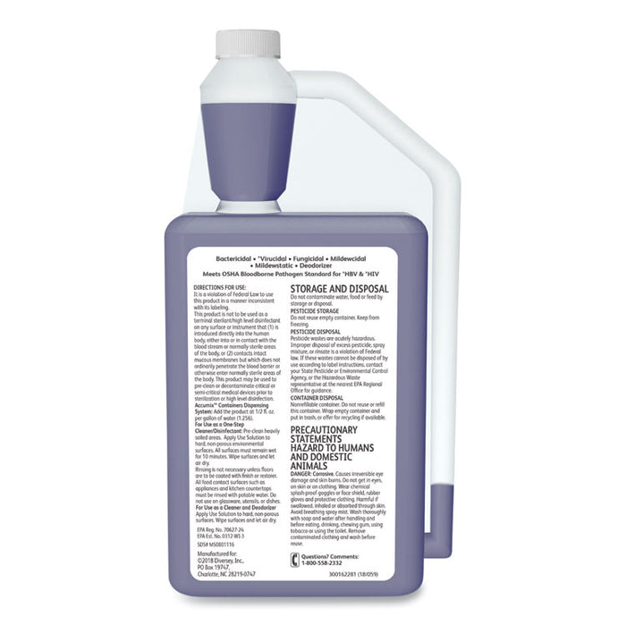 Virex II 256 One-Step Disinfectant Cleaner Deodorant, Mint Scent, 32 oz Bottle,6/Crtn
