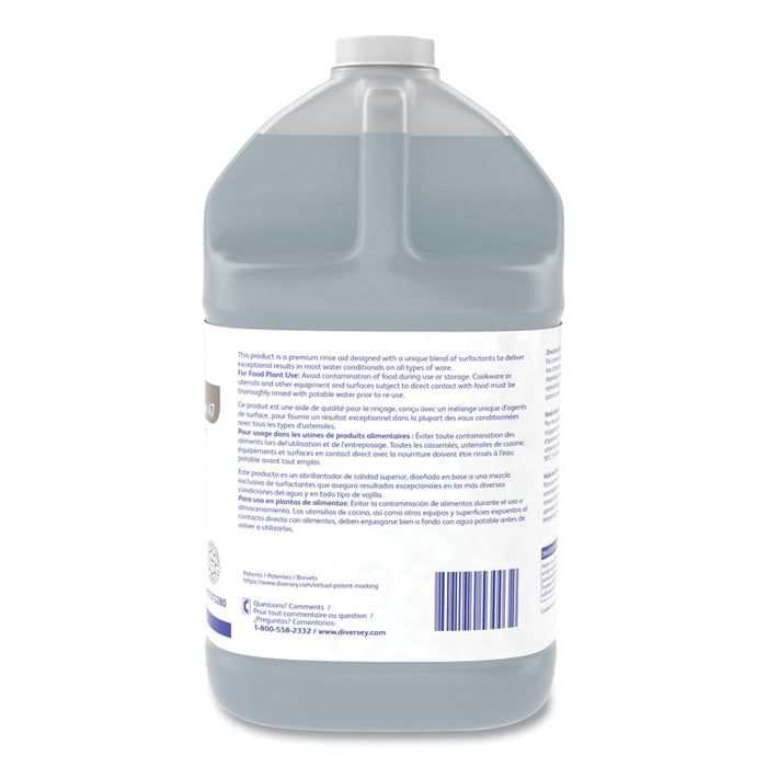 Suma Select A7 Rinse Aid, Warewashing, Unscented, 1 gal Bottle, 4/Carton