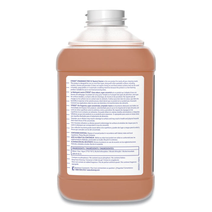 Stride Neutral Cleaner, Unscented, 2.5 L Bottle