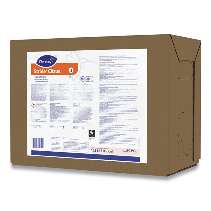 Stride Neutral Cleaner, Citrus Scent, 5 gal 1 Envirobox/Box