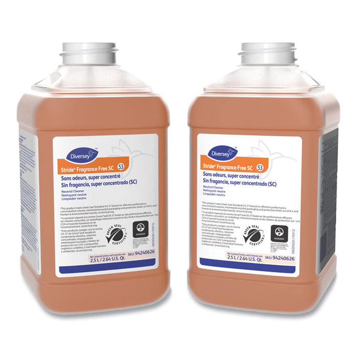 Stride Neutral Cleaner, Unscented, 2.5 L Bottle