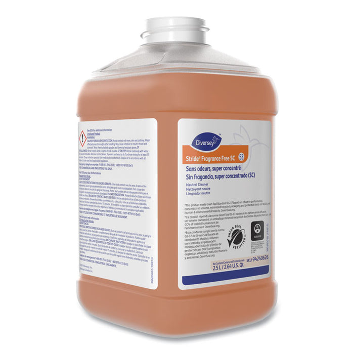 Stride Neutral Cleaner, Unscented, 2.5 L Bottle