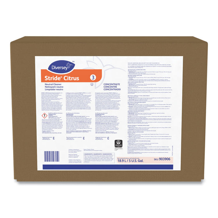 Stride Neutral Cleaner, Citrus Scent, 5 gal 1 Envirobox/Box