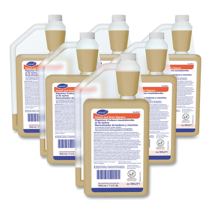Stench and Stain Digester, Unscented, 32 oz, AccuMix Bottle, 6/Carton