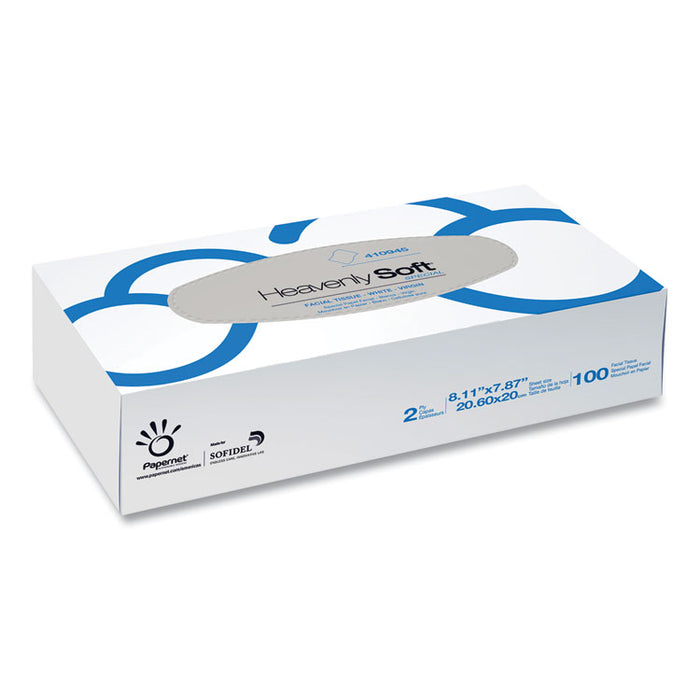 Heavenly Soft Facial Tissue, 2-Ply, White, 100 Sheets/Box, 30 Boxes/Caton