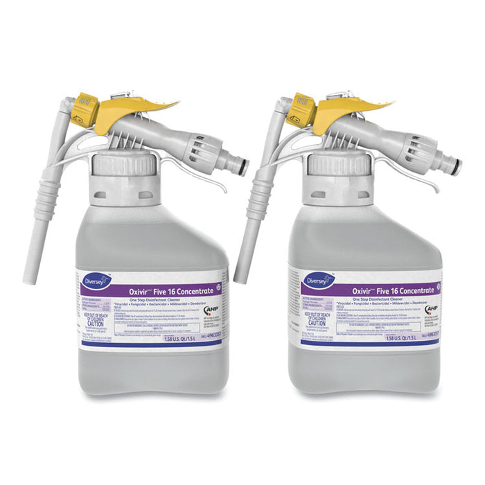 Oxivir Five 16 Concentrate One Step Disinfectant Cleaner, 1.59 qt Bottle, 2/Carton