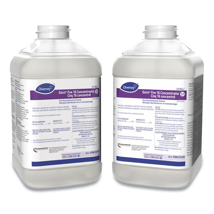 Oxivir Five 16 Concentrate One Step Disinfectant Cleaner, 84.5 oz Bottle, 2/Carton