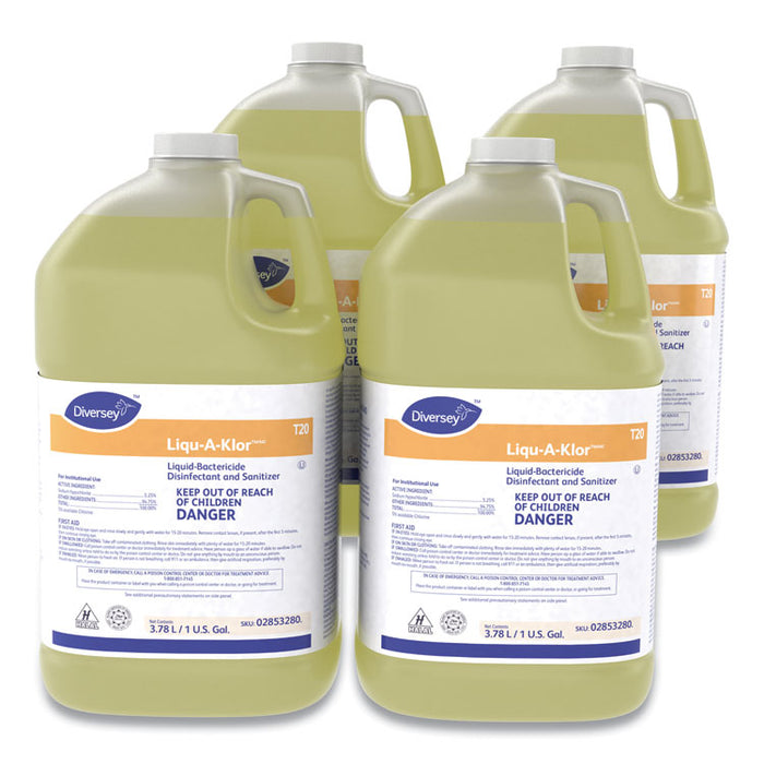 Liqu-A-Klor Disinfectant/Sanitizer, 1 gal. Bottle, 4/Carton