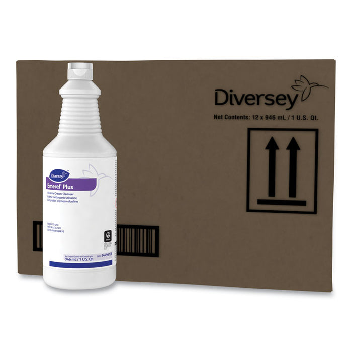 Emerel Plus Cream Cleanser, 32 oz Squeeze Bottle, 12/Carton