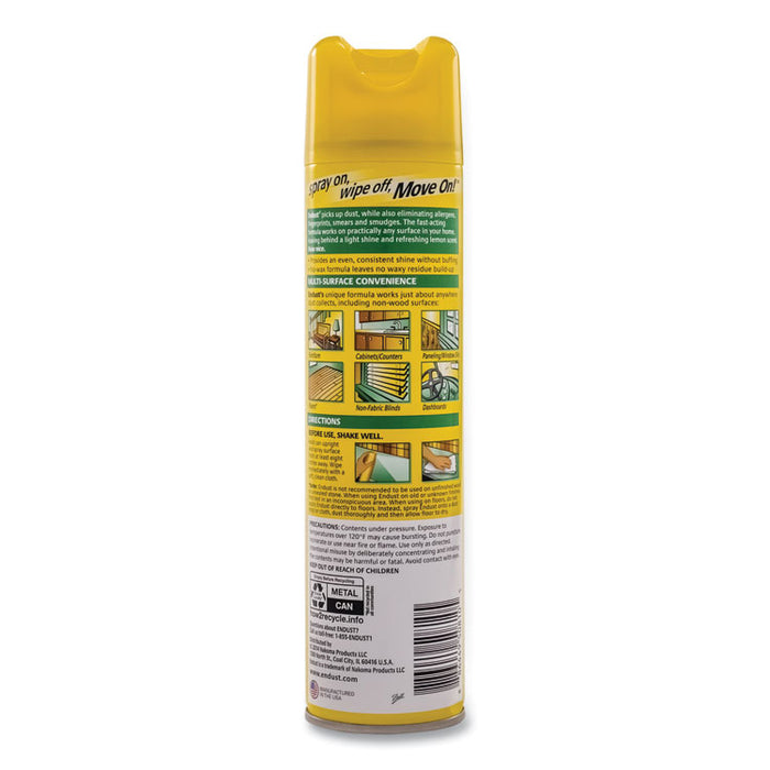 Endust Multi-Surface Dusting and Cleaning Spray, Lemon Zest Scent, 12.5 oz Aerosol Spray, 6/Carton