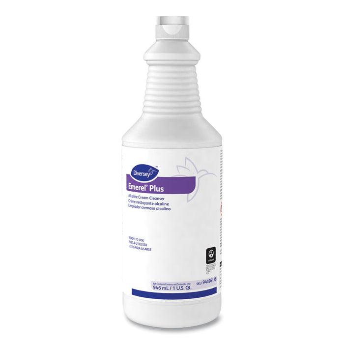 Emerel Plus Cream Cleanser, 32 oz Squeeze Bottle, 12/Carton