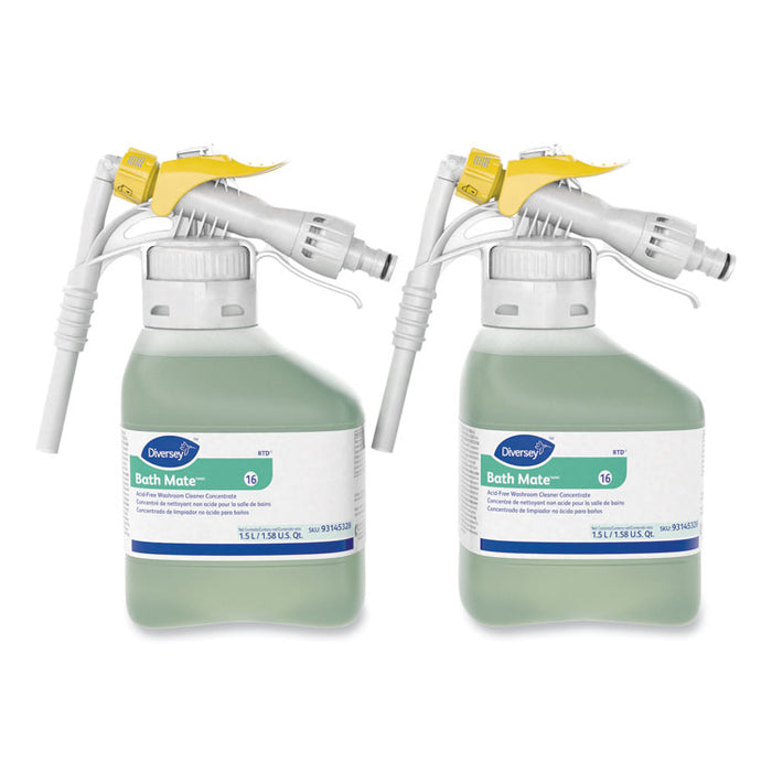 Bath Mate Non-Acid Washroom Cleaner Concentrate, Fresh Scent, 50.7 oz Bottle , 2/Carton
