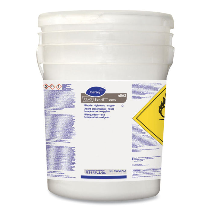 Clax Sonril 40A2 Concentrated Laundry Destainer, Unscented, 5 gal Pail