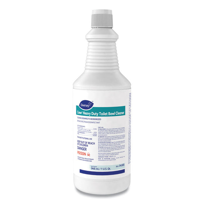 Crew Heavy Duty Toilet Bowl Cleaner, Minty Scent, 32 oz Squeeze Bottle, 12/Carton