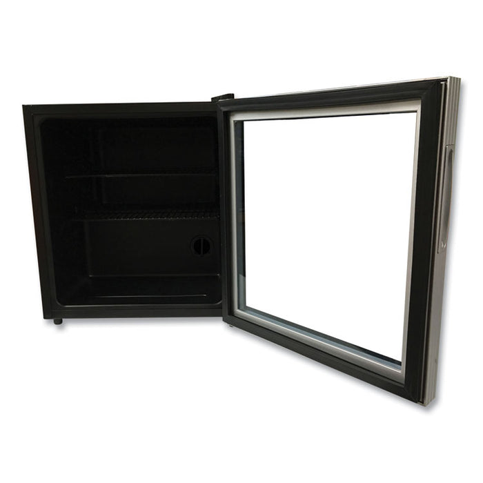 1.6 Cu. Ft. Refrigerator/Beverage Cooler, 18.25 x 17.25 x 20, Black/Platinum Trim Glass Door
