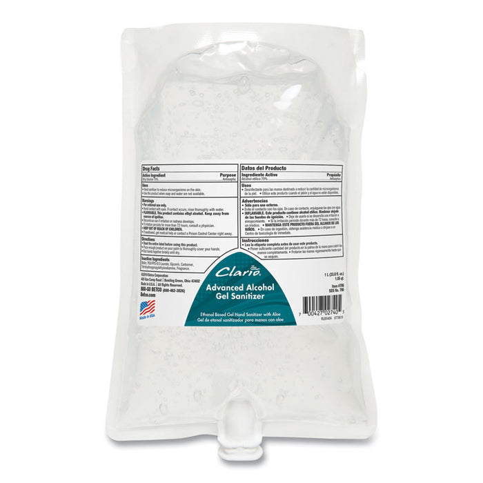 Advanced Gel Hand Sanitizer, 1,000 mL Bag, Light Fresh Scent, 6/Carton