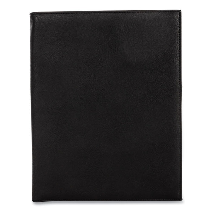 Faux-Leather Padfolio, 9 x 12 Pad, 9.75 x 12.5, Black