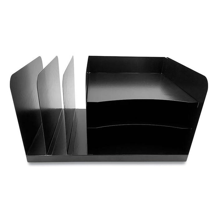 Steel Combination File Organizer, 6 Sections, Legal Size Files, 15 x 11 x 8, Black