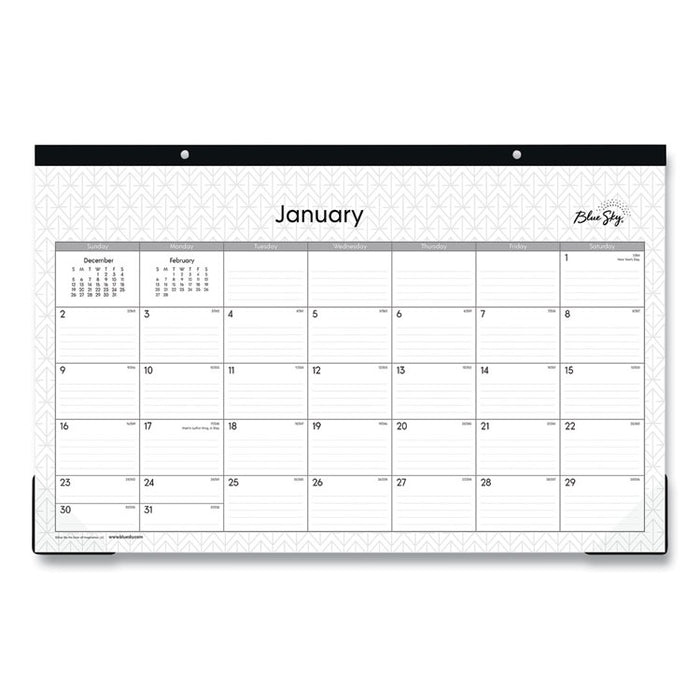 Enterprise Desk Pad, Geometric Artwork, 17 x 11, White/Gray Sheets, Black Binding, Clear Corners, 12-Month (Jan to Dec): 2026