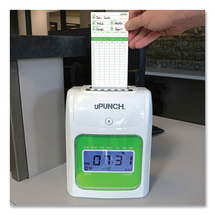 UB1000 Electronic Non-Calculating Time Clock Bundle, Digital Display, Beige/Green