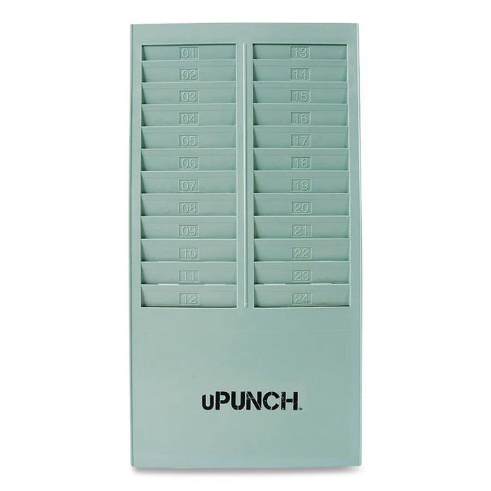 Time Card Rack, 24 Pockets, Gray