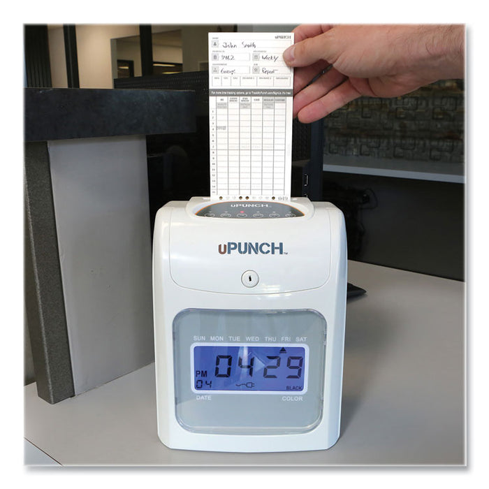 HN2500 Electronic Calculating Time Clock Bundle, Digital Display, Beige/Gray