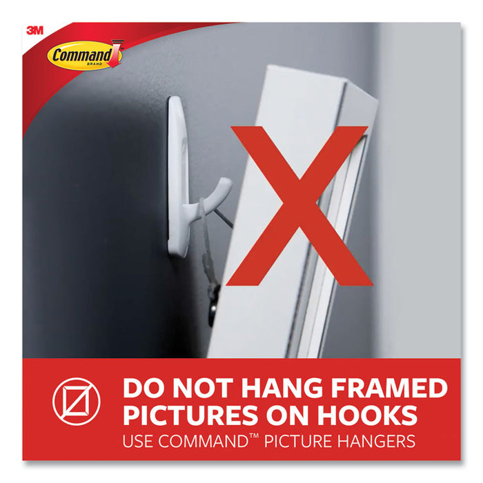 Large Utility Hooks, Plastic, White, Supports 5 lb, 4/Pack