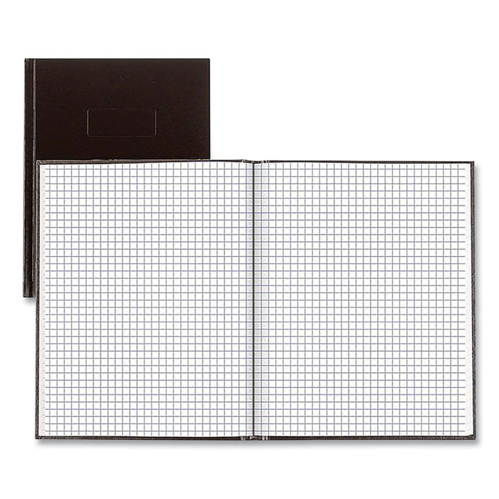 Professional Quad Notebook, Quadrille Rule (4 sq/in), Black Cover, (96) 9.25 x 7.25 Sheets