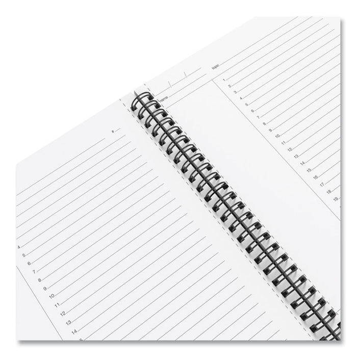 Wirebound Soft-Cover Project-Planning Notebook, Project-Management Format, Black Cover, (80) 9.5 x 6.5 Sheets