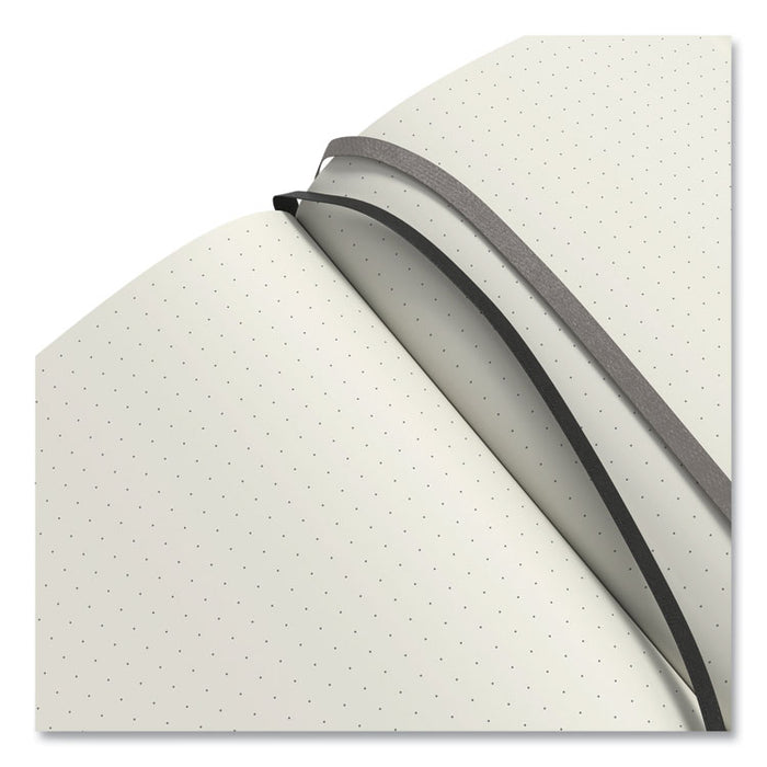 Flexible-Cover Business Journal with Elastic Closure, 1-Subject, Dotted Rule, Black Cover, (128) 8 x 5.5 Sheets