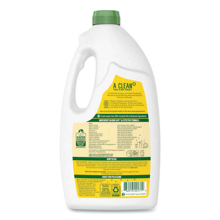Natural Automatic Dishwasher Gel, Lemon Scent, 42 oz Bottle, 6/Carton