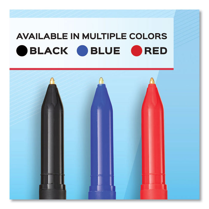 Write Bros. Ballpoint Pen, Stick, Bold 1.2 mm, Blue Ink, Blue Barrel, Dozen