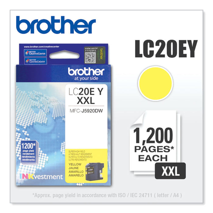 LC20EY INKvestment Super High-Yield Ink, 1,200 Page-Yield, Yellow