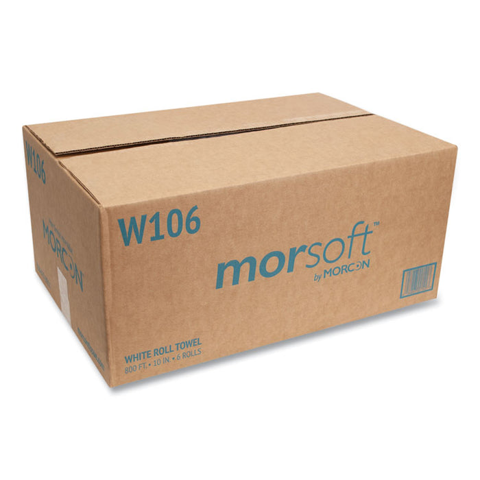 10 Inch Roll Towels, 1-Ply, 10" x 800 ft, White, 6 Rolls/Carton