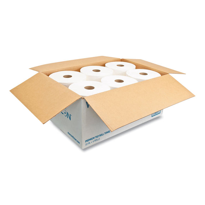 10 Inch TAD Roll Towels, 1-Ply, 10" x 700 ft, White, 6 Rolls/Carton