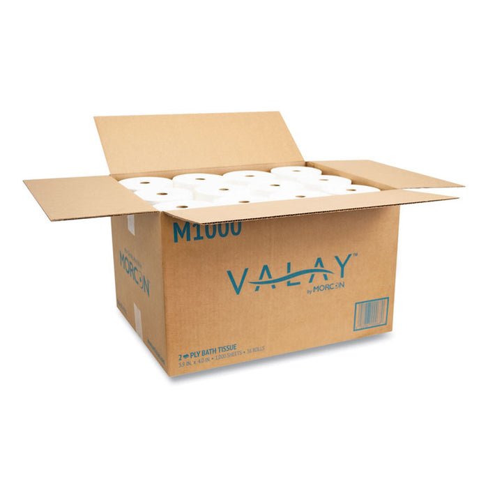 Small Core Bath Tissue, Septic Safe, 2-Ply, White, 1,000 Sheets/Roll, 36 Rolls/Carton