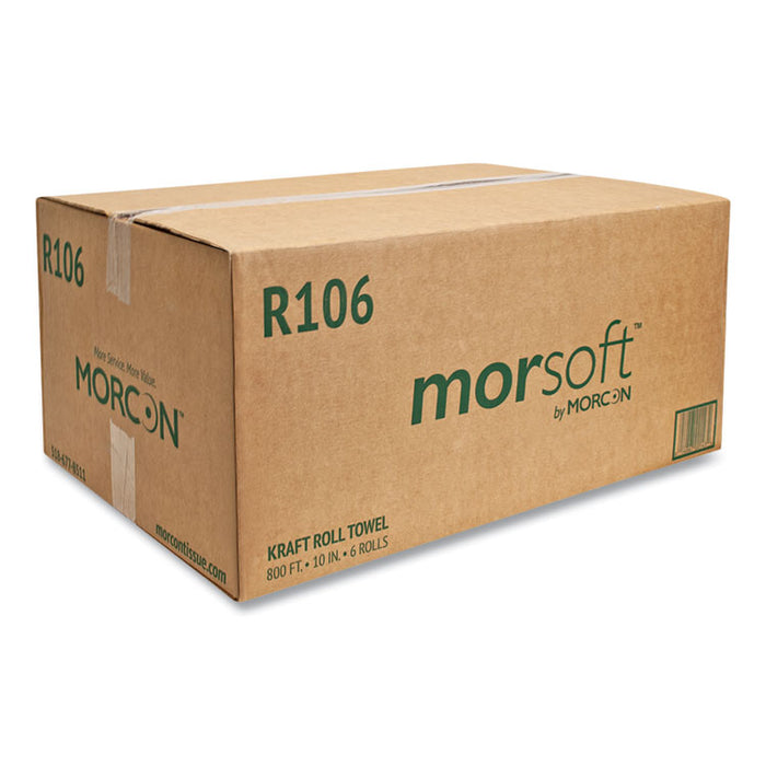 10 Inch Roll Towels, 1-Ply, 10" x 800 ft, Kraft, 6 Rolls/Carton