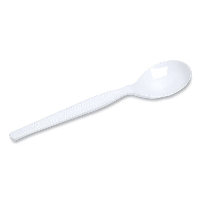Plastic Cutlery, Heavyweight Soup Spoon, White, 1,000/Carton