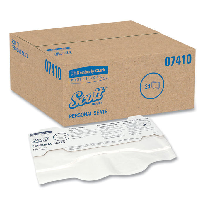 Personal Seats Sanitary Toilet Seat Covers, 15 x 18, White, 125/Pack