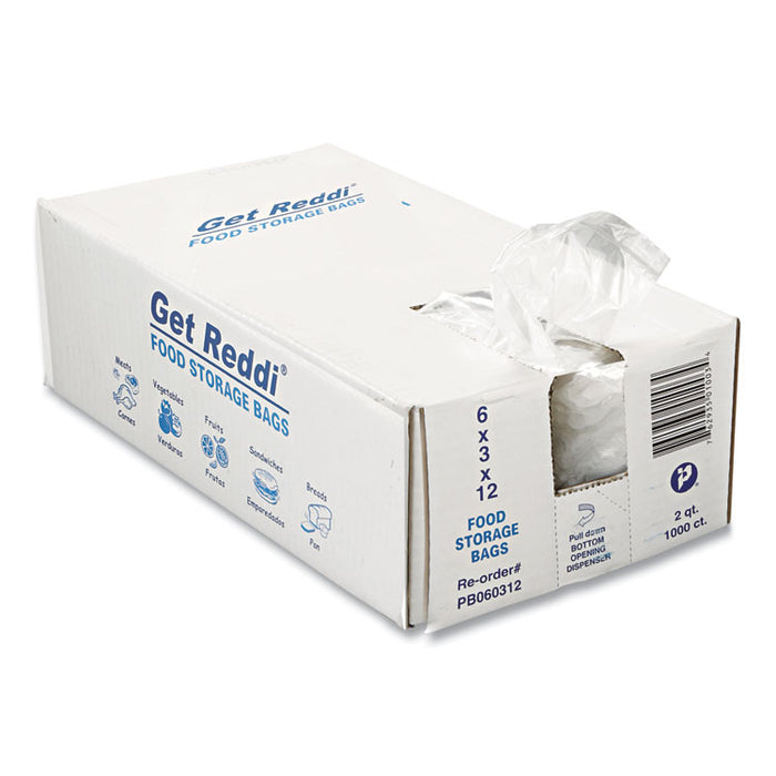 Food Bags, 64 oz, 6" x 3" x 12", Clear, 1,000/Carton