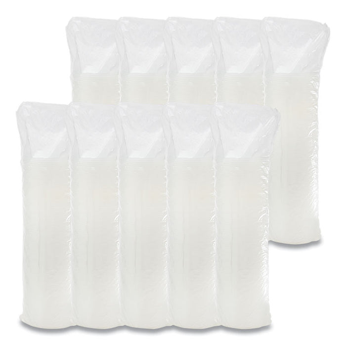 Plastic Lids, Straw-Slot Lid, Fits 12 oz to 24 oz Hot/Cold Foam Cups, Translucent, 100/Pack, 10 Packs/Carton