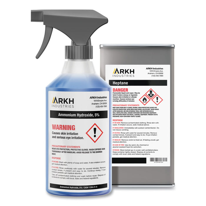 UltraDuty GHS Chemical Waterproof and UV Resistant Labels, 3.5 x 5, White, 4/Sheet, 50 Sheets/Box