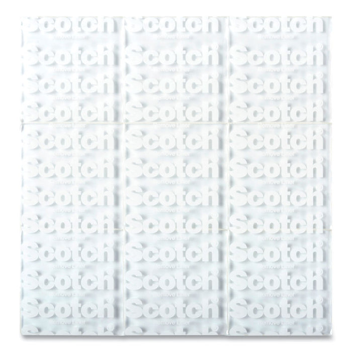 Restickable Mounting Tabs, Holds Up to 0.25 lb, 1" x 1", Clear, 18/Pack