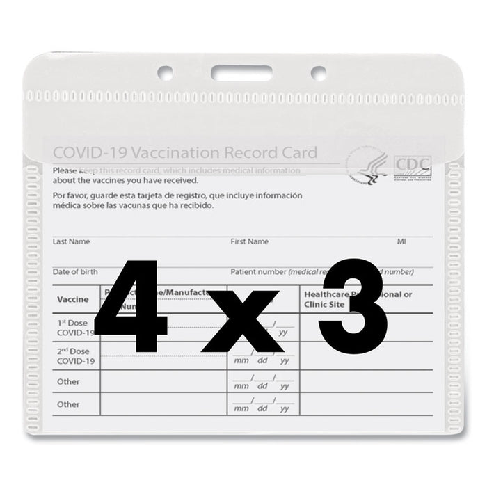 PVC-Free Badge Holders, Horizontal, Clear 4.5" x 4" Holder, 4.13" x 3.25" Insert, 50/Pack