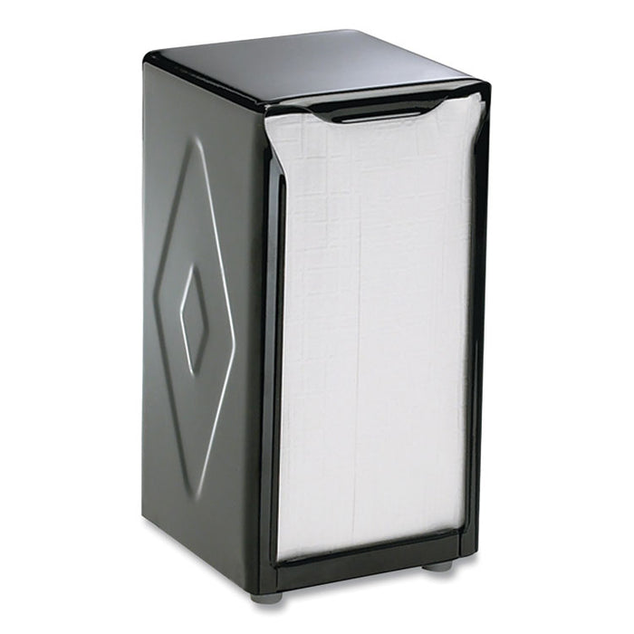 Tabletop Napkin Dispenser, Tall Fold, 3.75 x 4 x 7.5, Black